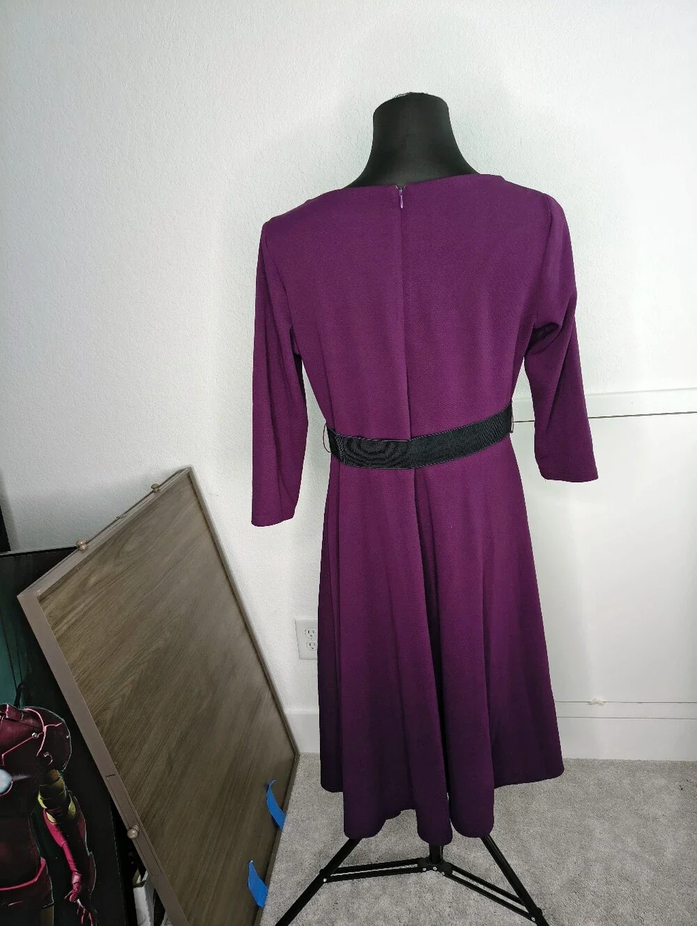Danny & Nicole Plum Long Sleeve Dress